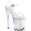 Pleaser - FLAMINGO808HT Sandale à bride à la cheville, Pole dance chaussures - Transparent Product image